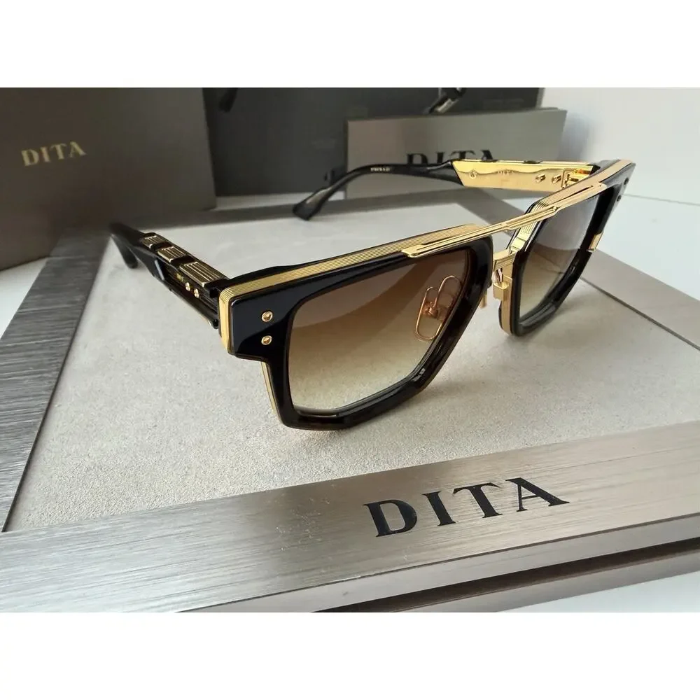 DITA MACH NINE DTS 478 01 Black Yellow Gold Brown Gradient Sunglasses AUTHENTIC